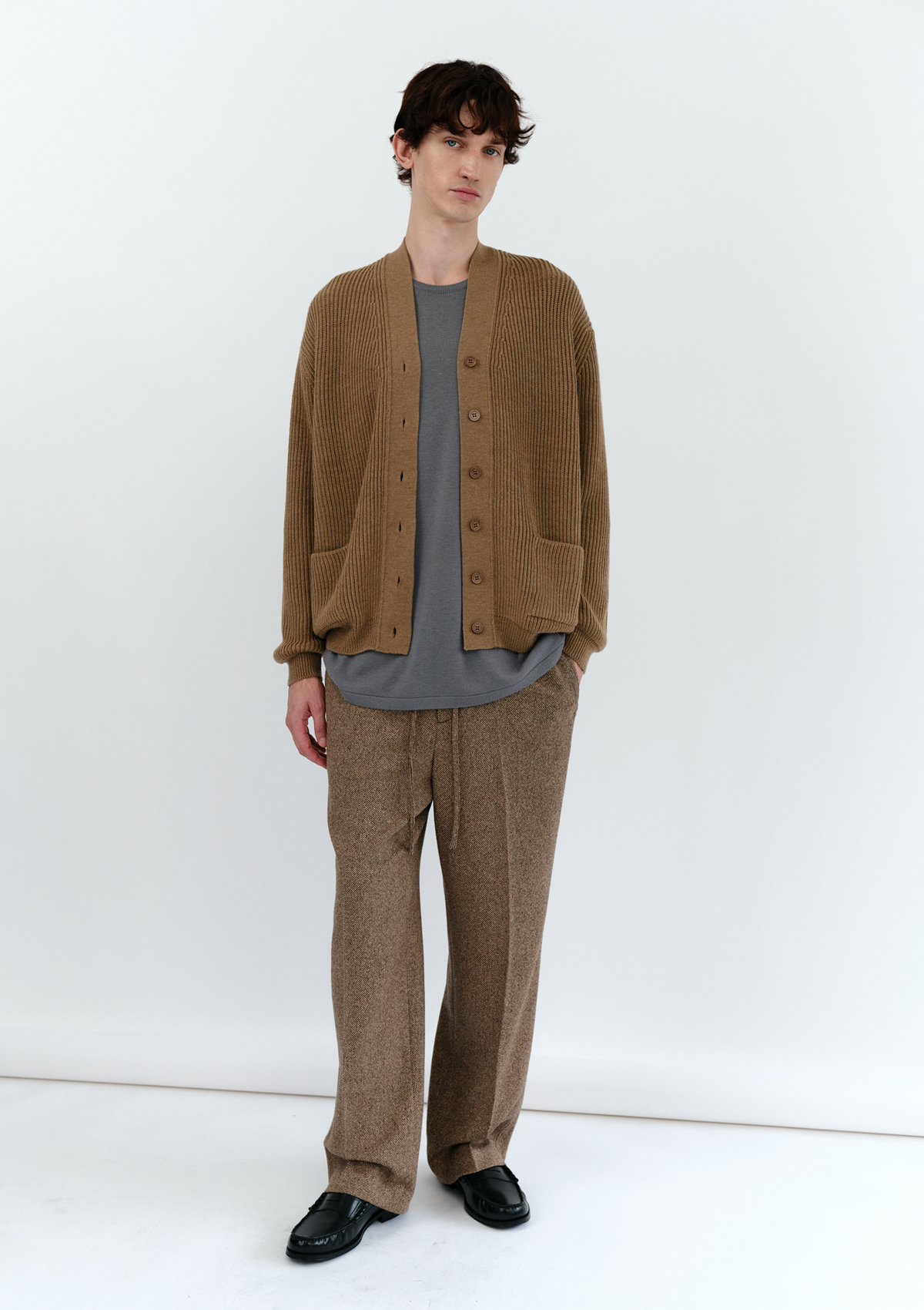 Pauline Ribbed Cardigan in Camel 사진 2/4