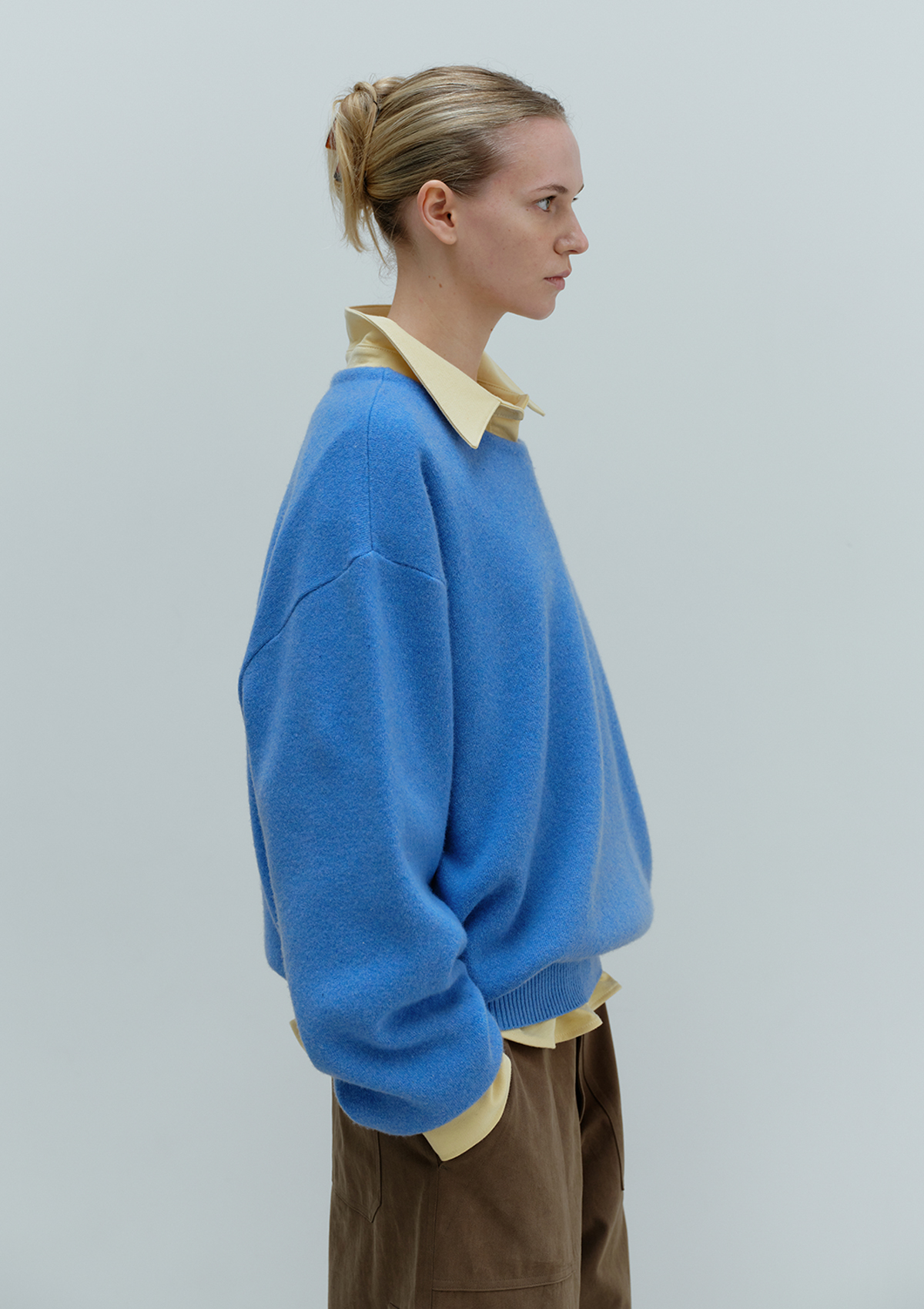 Basic Round Knit in Blue 写真 3/4