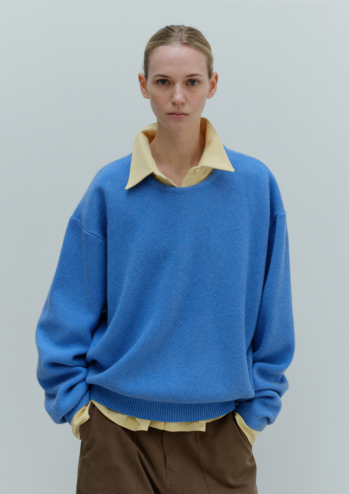 Basic Round Knit in Blue 写真 2/4