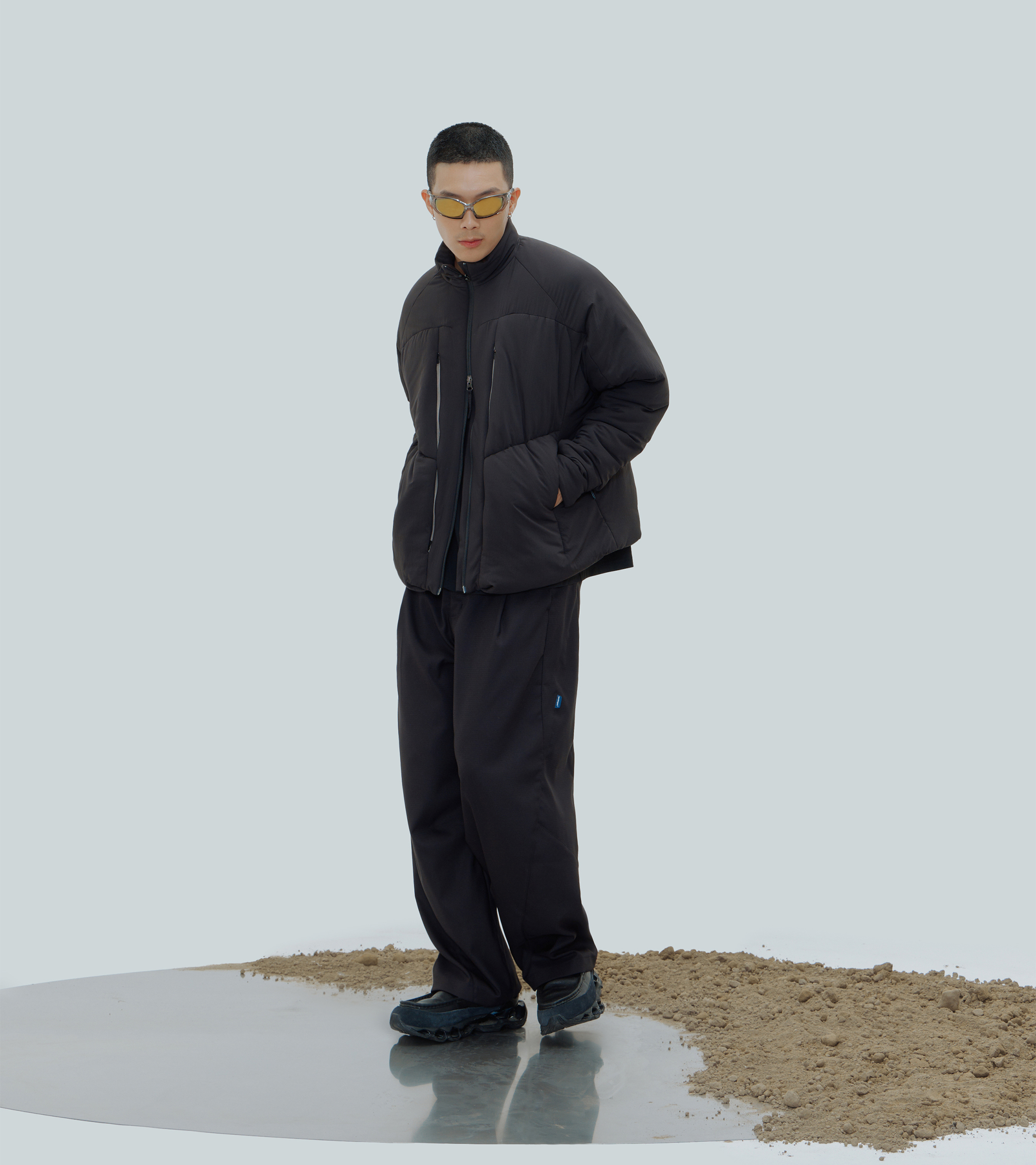 Black - Trace Padded Jacket 사진 1/4