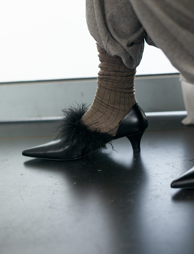 SALLA feather pumps_black 사진 2/4