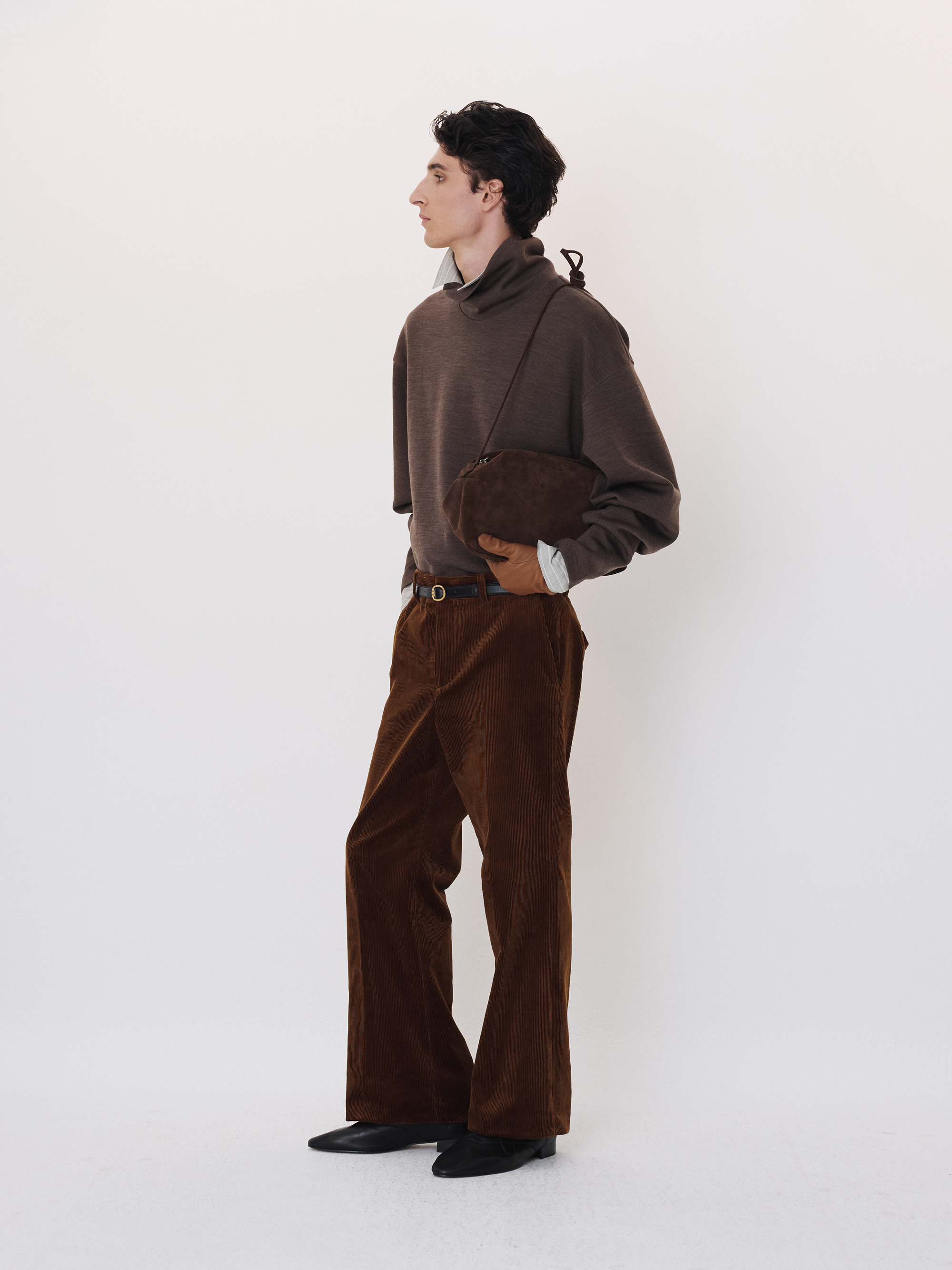 High Neck Wool Jersey Top (Taupe Brown) 사진 4/4