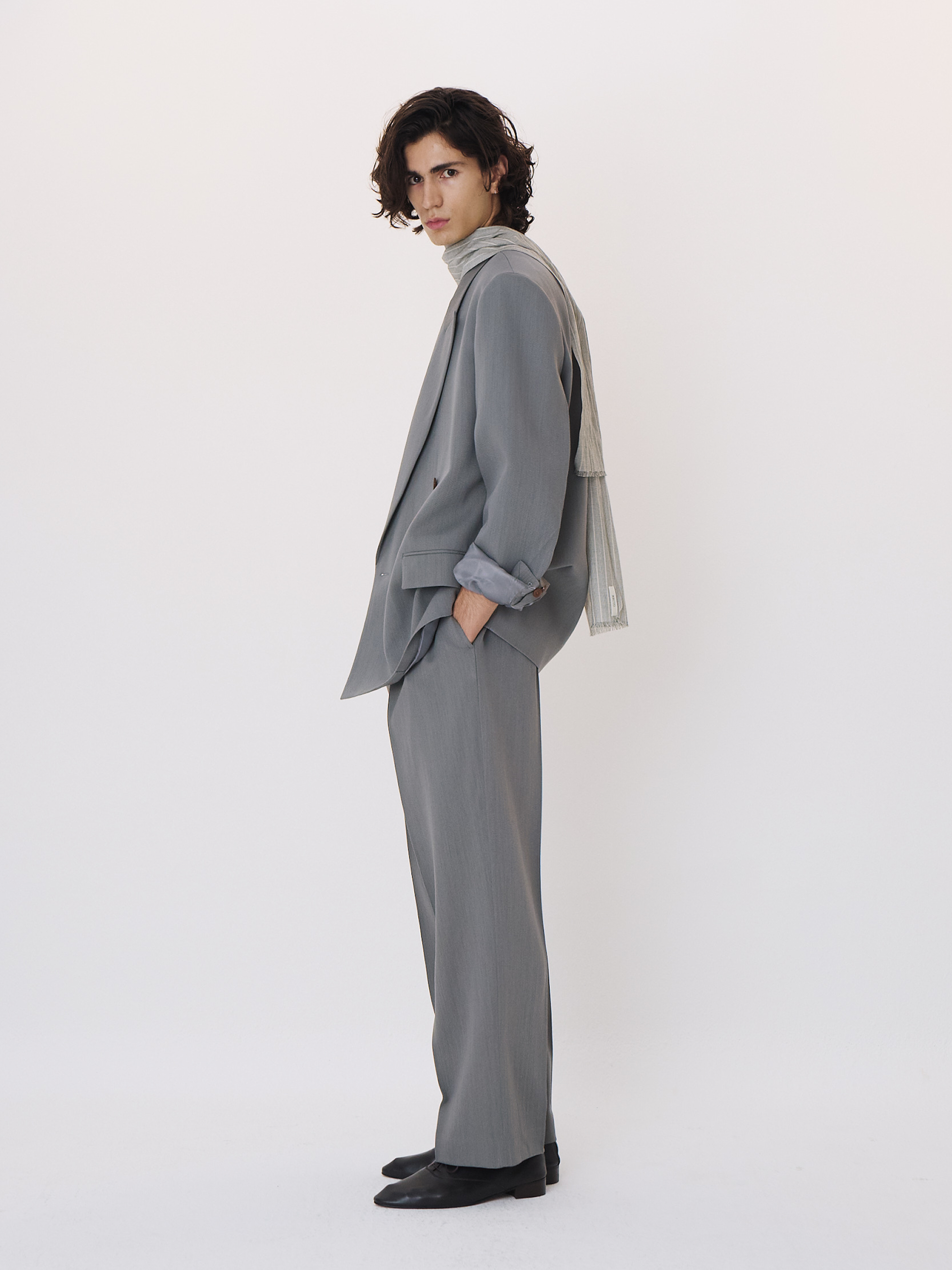 Classic Double Breasted Suit Jacket (Cool Grey) 사진 2/4