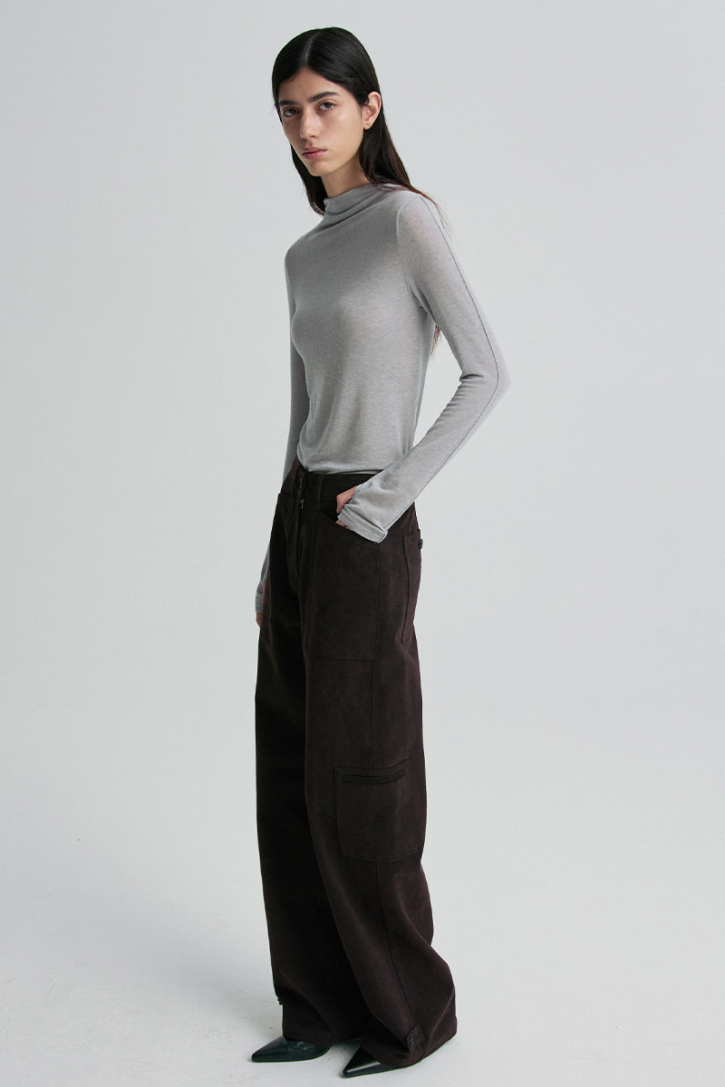 ADJUSTABLE-HEM CARPENTER TROUSERS BRICK BROWN 사진 3/4