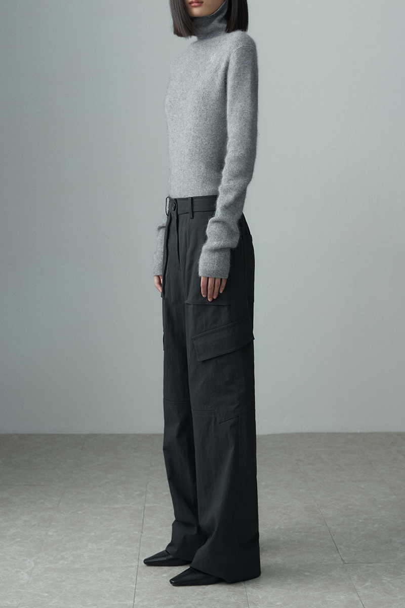 WIDE POCKET CARGO PANTS CHARCOAL 사진 2/4