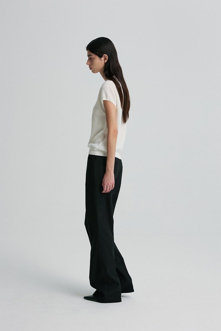 CORDUROY BOOTCUT TROUSERS BLACK 写真 3/4