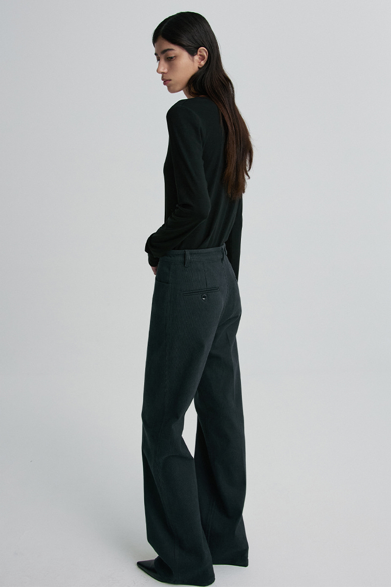 CORDUROY BOOTCUT TROUSERS MIDNIGHT NAVY 사진 3/4