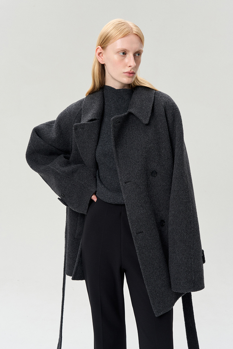 [화야 착용] ALPACA WOOL BLEND HALF COAT 사진 2/4