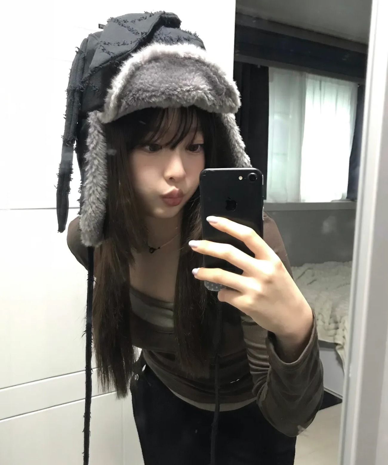 래빗 트루퍼 햇 (데미지 블랙) 사진 1/3