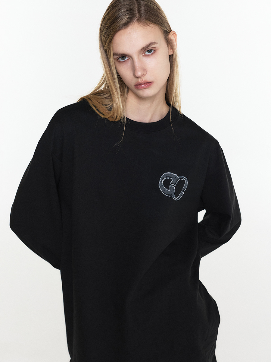 OVERSIZED LOGO TEE BLACK 사진 4/4