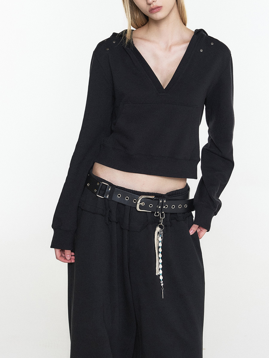 EYELET STUDDED BELT BLACK 사진 4/4