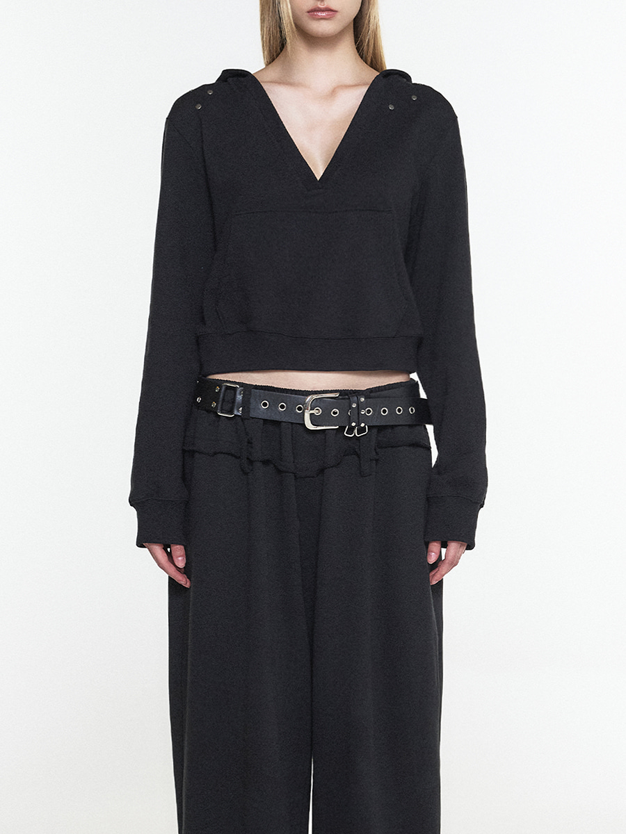 EYELET STUDDED BELT BLACK 사진 2/4
