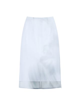 Printed Organza Layered Skirt (White)