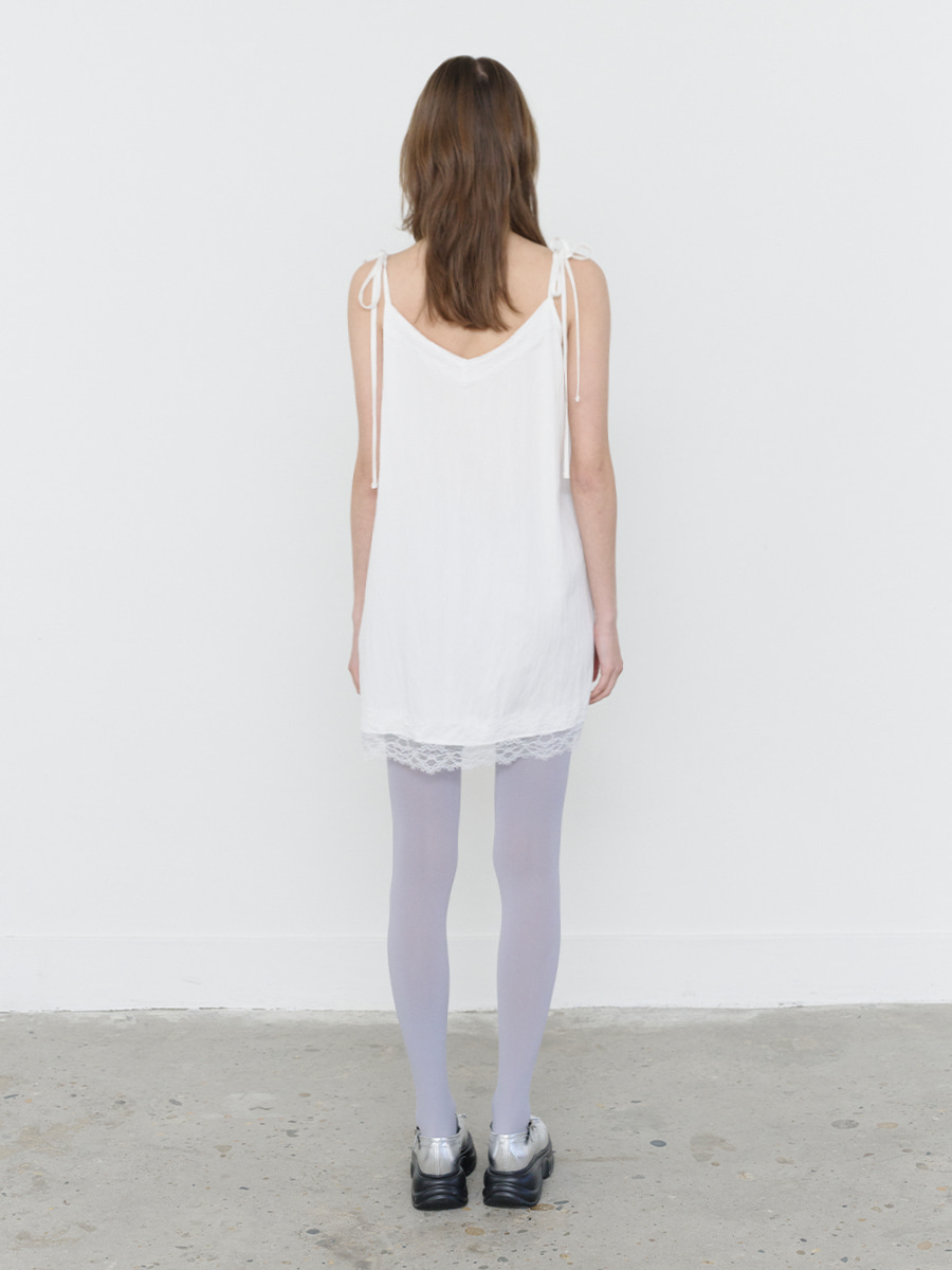 LACE STRING SLIP DRESS WHITE 사진 3/4