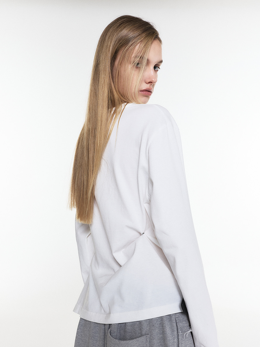 SNAP BUSTIER GRAPHIC TEE WHITE 사진 4/4