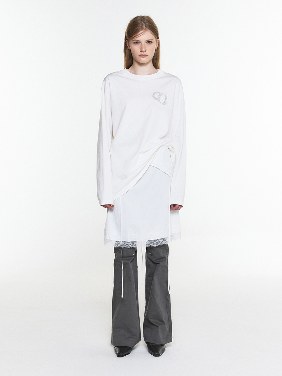 OVERSIZED LOGO TEE WHITE 사진 2/4
