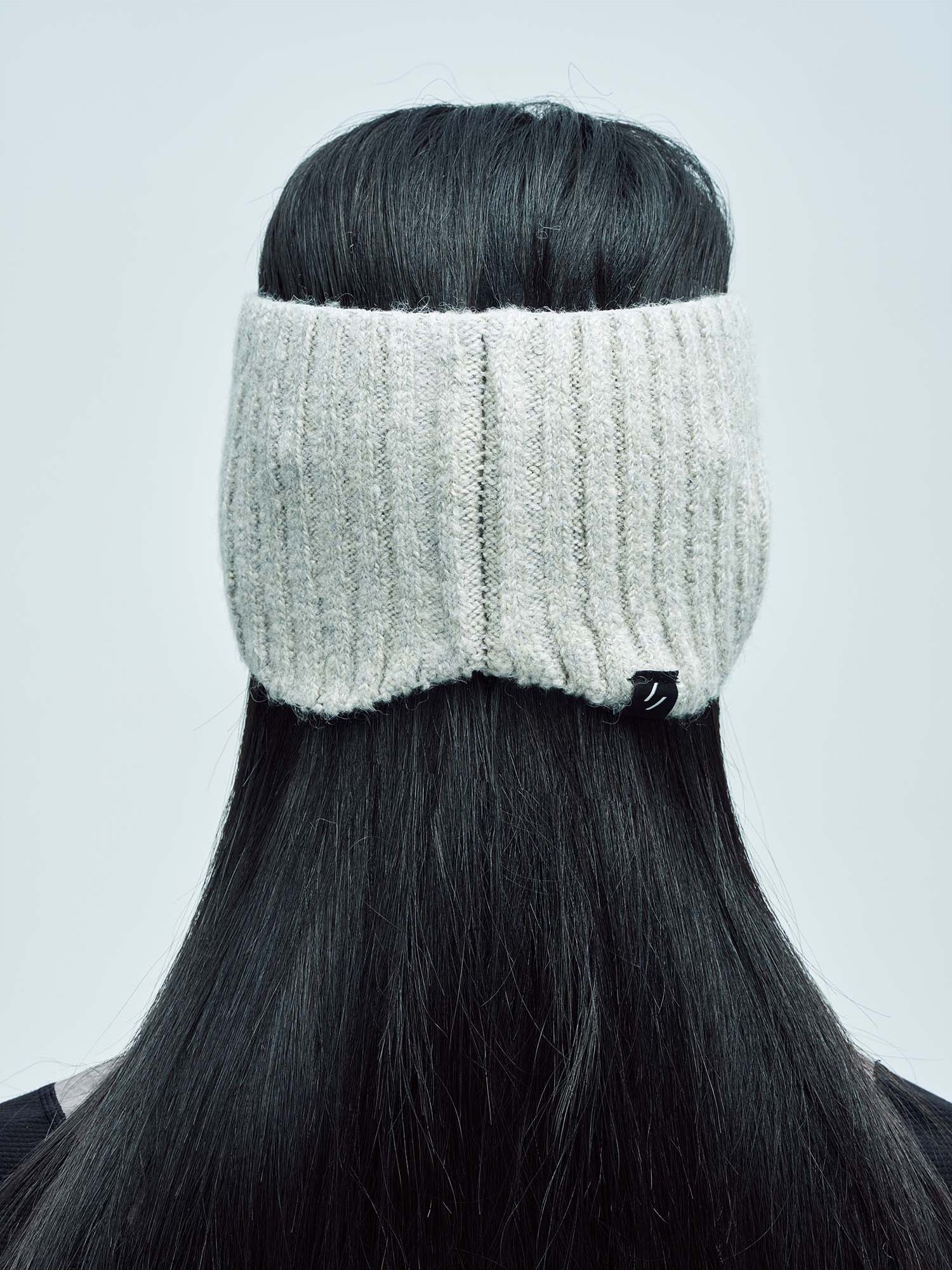 Wool Knit Ear Warmer White 사진 3/4