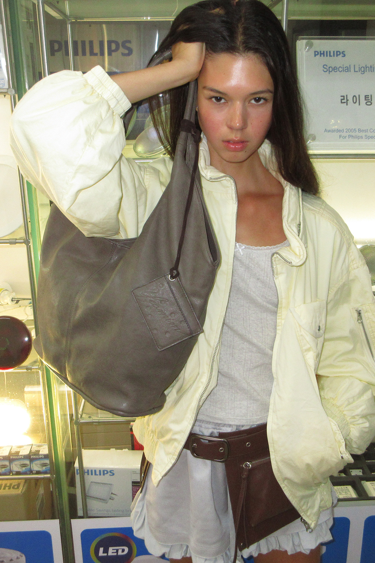 vase bag (taupe) & mirror card charm set 사진 2/4