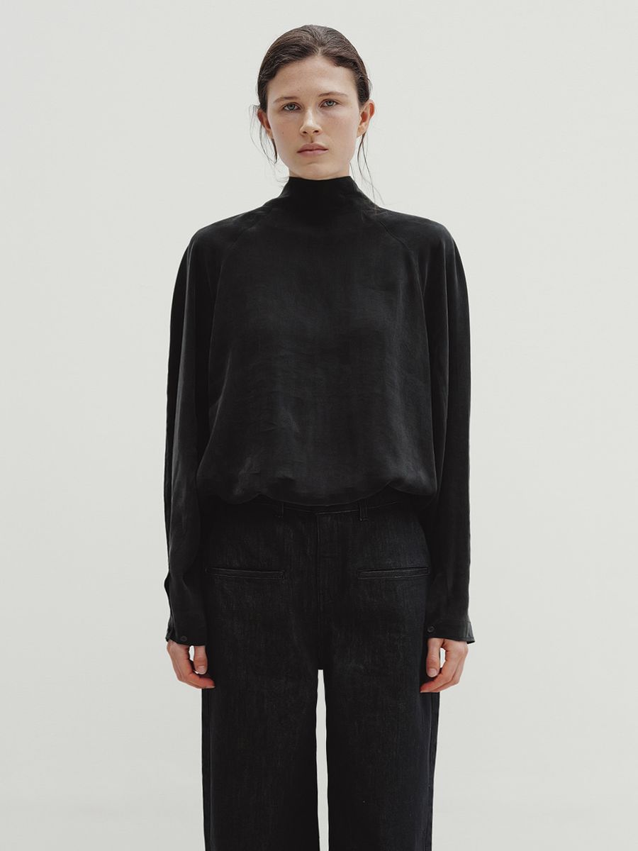 Vintage black scarf blouse