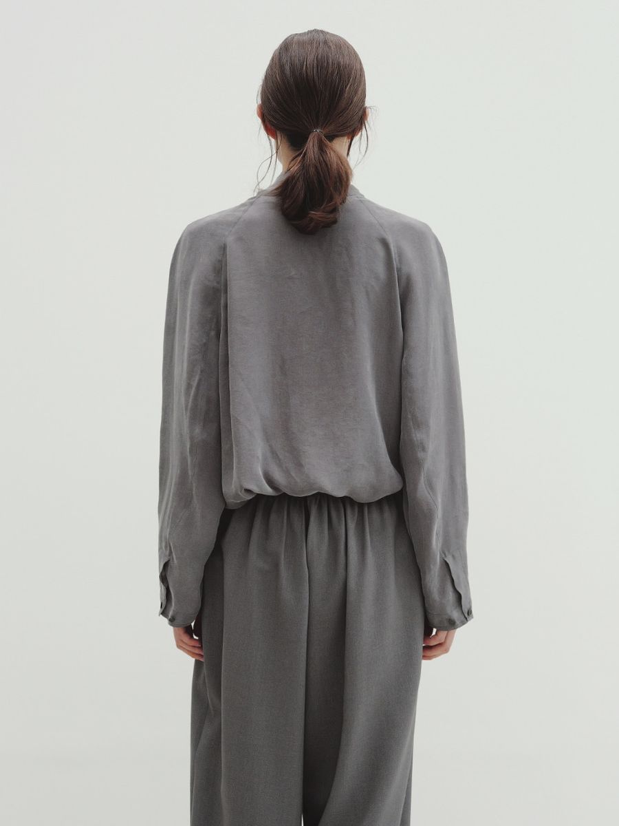 Gray scarf blouse